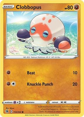 Clobbopus - 152/264 - Common
Sword &amp; Shield: Fusion Strike Singles