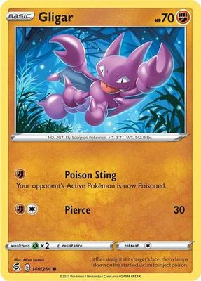 Gligar - 140/264 - Common Sword &amp; Shield: Fusion Strike Singles
