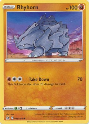 Rhyhorn - 089/196 - Common Sword &amp; Shield: Lost Origin Singles