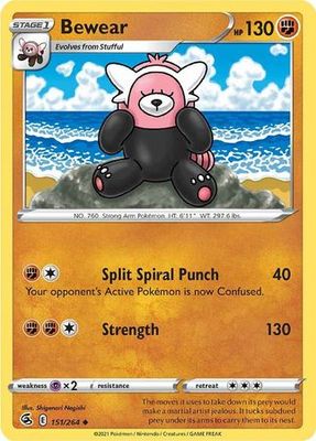 Bewear - 151/264 - Uncommon Sword &amp; Shield: Fusion Strike Singles