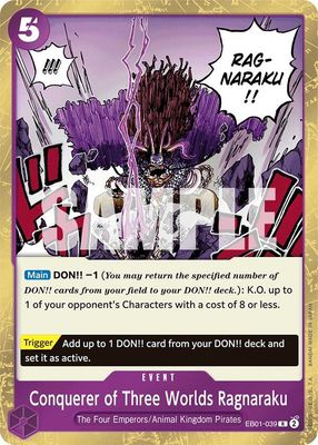 Conquerer of Three Worlds Ragnaraku - Extra Booster: Memorial Collection (EB-01) Extra Booster: Memorial Collection Foil