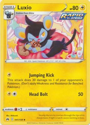 Luxio - 041/159 - Uncommon
Crown Zenith Singles