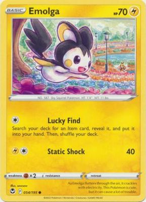 Emolga - 054/195 - Common
Sword &amp; Shield: Silver Tempest Singles