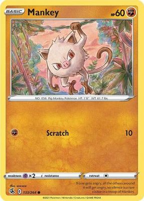 Mankey - 133/264 - Common
Sword &amp; Shield: Fusion Strike Singles