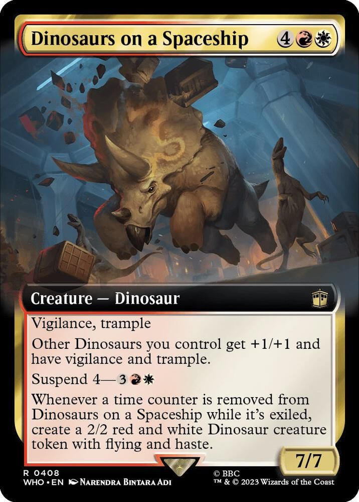 SJ Dinosaurs on a Spaceship (Extended Art) - Universes Beyond: Doctor Who (WHO)
Universes Beyond: Doctor Who Foil