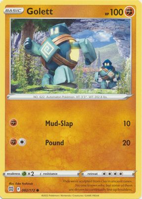 Golett - 082/172 - Common
Sword &amp; Shield: Brilliant Stars Singles