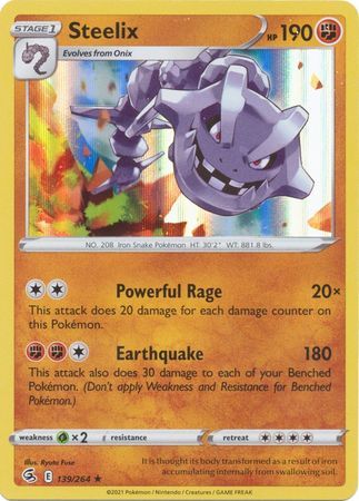 Steelix - 139/264 - Holo Rare Sword &amp; Shield: Fusion Strike Singles