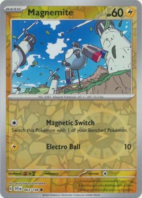 Magnemite - 063/198 - Common Reverse Holo
Scarlet &amp; Violet (Base Set) Reverse Holo Singles