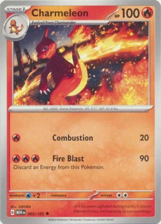 Charmeleon - 005/165 - Uncommon
Scarlet &amp; Violet 151 Singles