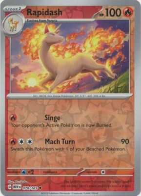Rapidash - 078/165 - Uncommon Reverse Holo Scarlet &amp; Violet 151 Reverse Holo Singles