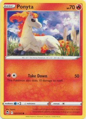 Ponyta - 021/195 - Common
Sword &amp; Shield: Silver Tempest Singles