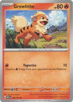 Growlithe - 058/165 - Common
Scarlet &amp; Violet 151 Singles