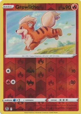 Growlithe - 019/195 - Common Reverse Holo
Sword &amp; Shield: Silver Tempest Reverse Holo Singles