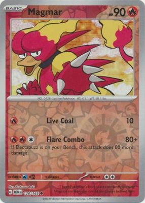 Magmar - 126/165 - Common Reverse Holo Scarlet &amp; Violet 151 Reverse Holo Singles