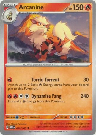 Arcanine - 059/165 - Uncommon Scarlet &amp; Violet 151 Singles
