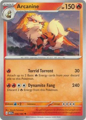 Arcanine - 059/165 - Uncommon Scarlet &amp; Violet 151 Singles