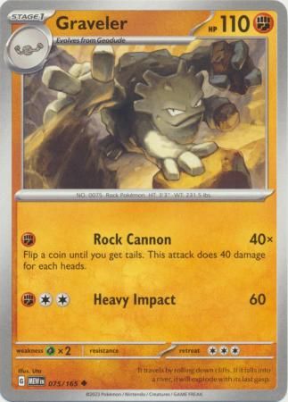 Graveler - 075/165 - Uncommon Scarlet &amp; Violet 151 Singles