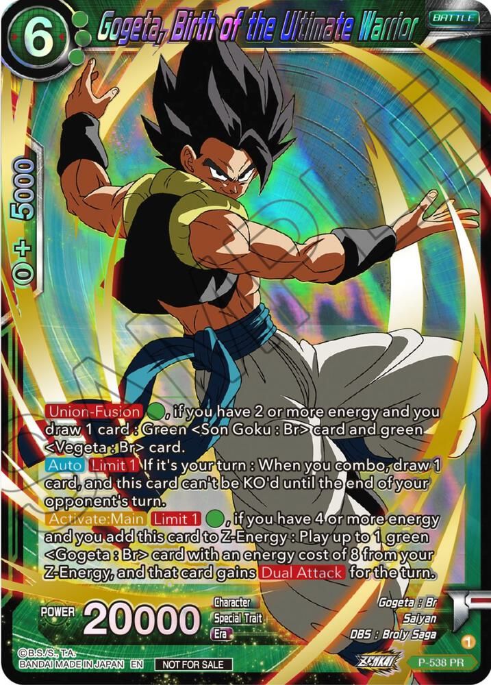 Gogeta, Birth of the Ultimate Warrior (Championship Selection Pack 2023 Vol.2) (Gold-Stamped Shatterfoil) - Tournament Promotion Cards (TPR)
Tournament Promotion Cards