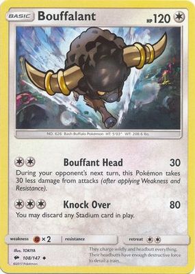 Bouffalant - 108/147 - Uncommon Sun &amp; Moon: Burning Shadows Singles