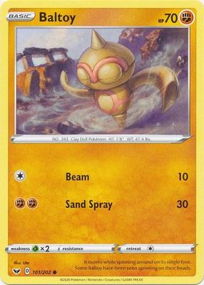 Baltoy - 101/202 - Common
Sword &amp; Shield (Base Set) Singles