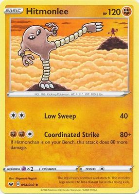 Hitmonlee - 094/202 - Uncommon
Sword &amp; Shield (Base Set) Singles