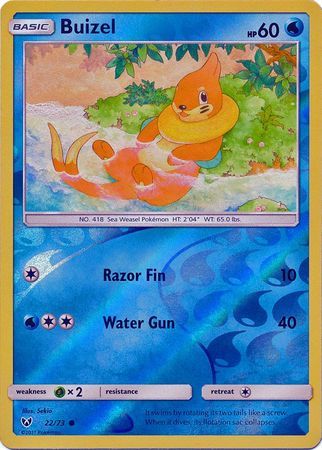 Buizel - 22/73 - Common Reverse Holo Shining Legends Reverse Holo Singles
