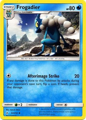 Frogadier - 52/214 - Uncommon
Sun &amp; Moon: Unbroken Bonds Singles