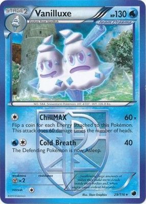 Vanilluxe - 29/116 - Rare Black &amp; White 9: Plasma Freeze Singles