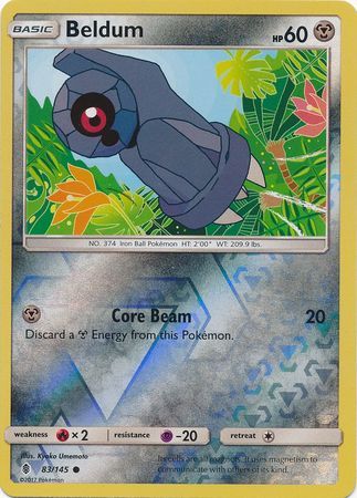 Beldum - 83/145 - Common Reverse Holo
Sun &amp; Moon: Guardians Rising Reverse Holo Singles