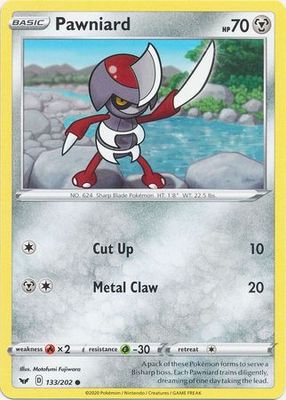 Pawniard - 133/202 - Common
Sword &amp; Shield (Base Set) Singles