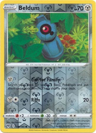 Beldum - 116/185 - Common Reverse Holo
Sword &amp; Shield: Vivid Voltage Reverse Holo Singles (Español)