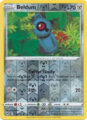 Beldum - 116/185 - Common Reverse Holo
Sword &amp; Shield: Vivid Voltage Reverse Holo Singles (Español)