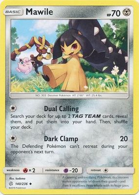Mawile - 140/236 - Uncommon
Sun &amp; Moon: Cosmic Eclipse Singles