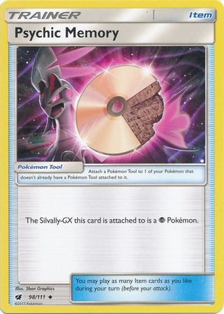Psychic Memory - 98/111 - Uncommon
Sun &amp; Moon: Crimson Invasion Singles (español)