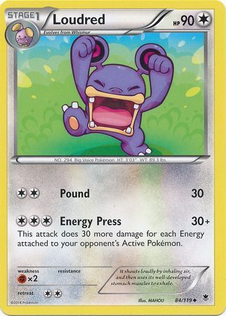 Loudred - 84/119 - Uncommon
XY: Phantom Forces Singles