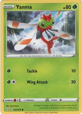 Yanma - 001/072 - Common Shining Fates Singles