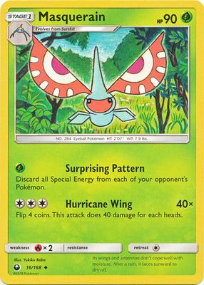 Masquerain - 16/168 - Uncommon
Sun &amp; Moon: Celestial Storm Singles (español)