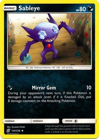 Sableye - 133/236 - Uncommon
Sun &amp; Moon: Unified Minds Singles (español)