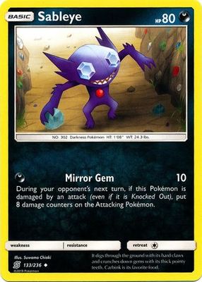 Sableye - 133/236 - Uncommon
Sun &amp; Moon: Unified Minds Singles (español)