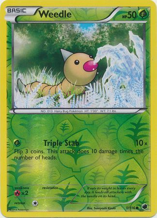 Weedle - 1/116 - Common Reverse Holo
Black &amp; White 9: Plasma Freeze Reverse Holo Singles