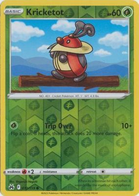 Kricketot - 010/159 - Common Reverse Holo
Crown Zenith Reverse Holo Singles