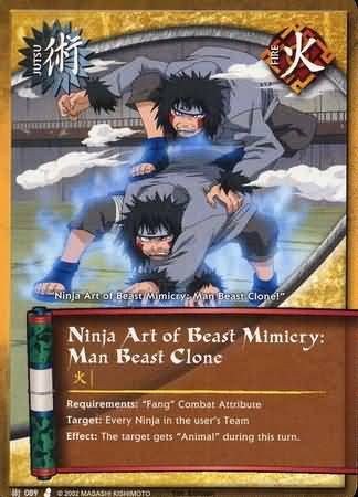 Ninja Art of Beast Mimicry: Man Beast Clone - J-089 - Common Naruto: Curse of the Sand