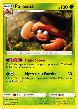 Parasect - 7/181 - Rare
Sun &amp; Moon: Team Up Singles