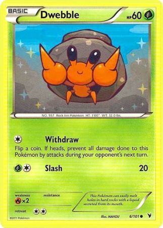 Dwebble - 6/101 - Common
Black &amp; White 3: Noble Victories Singles