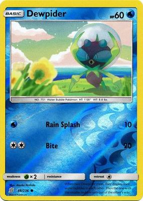 Dewpider - 48/236 - Common Reverse Holo Sun &amp; Moon: Unified Minds Reverse Holo Singles
