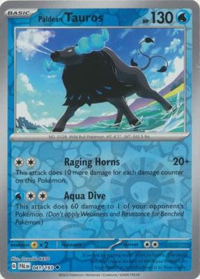 Paldean Tauros - 041/193 - Uncommon Reverse Holo
Scarlet &amp; Violet: Paldea Evolved Reverse Holo Singles