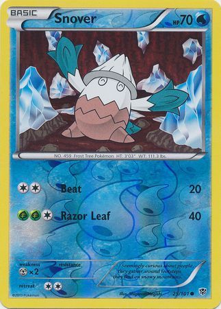 Snover - 25/101 - Common Reverse Holo Black &amp; White 10: Plasma Blast Reverse Holo Singles