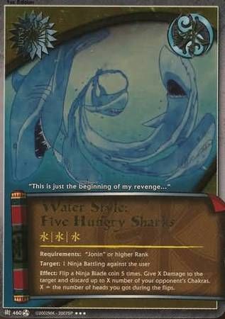 SJ Water Style: Five Hungry Sharks - J-460 -Naruto: Fateful Reunion (non foil)