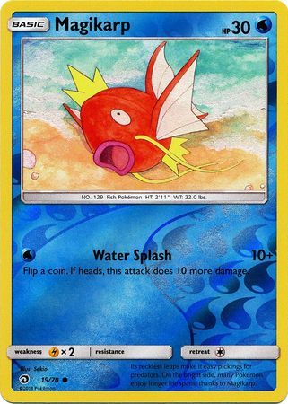 Magikarp - 19/70 - Common Reverse Holo
Sun &amp; Moon: Dragon Majesty Reverse Holo Singles