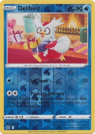 Delibird - 032/198 - Common Reverse Holo
Sword &amp; Shield: Chilling Reign Reverse Holo Singles (Español)